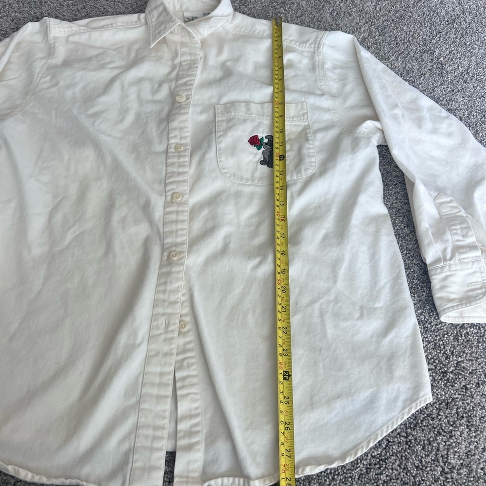 Vintage Disney Store Lady & The Tramp Ivory Button Down Embroidered Shirt Large - Picture 4 of 11
